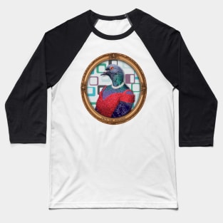 Red Glam Pigeon Lady in Vintage Frame Baseball T-Shirt